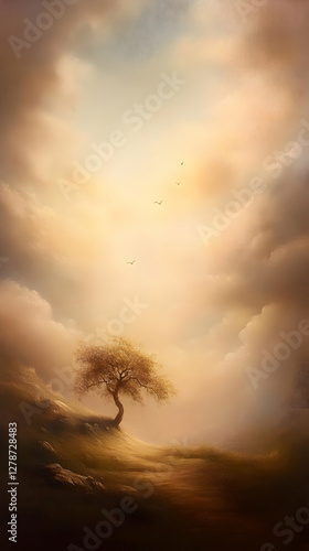 Golden Hour Landscape Illus...
