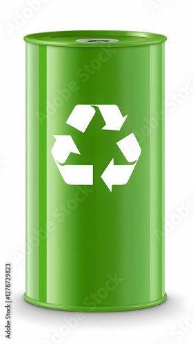 Green Recycle Bin 3D Illust...
