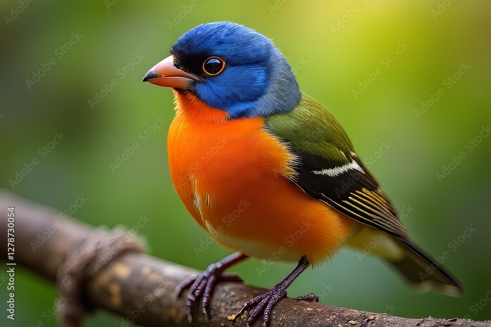 Fototapeta premium Vibrant Colorful Bird Perched on Branch - Close-up Photography