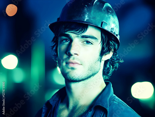 Night Worker Portrait Illus...