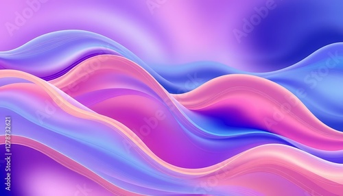Wallpaper Mural Abstract Purple, Pink & Blue Wave Background: Vibrant Fluid Design Torontodigital.ca