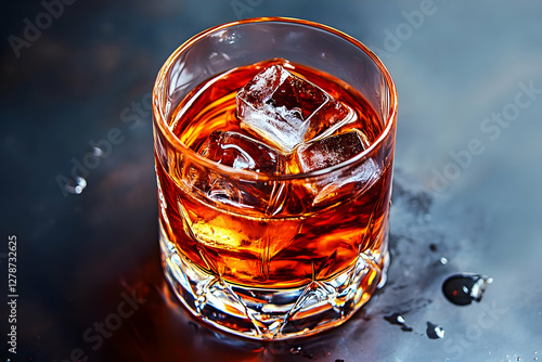 Amber Liquid in Rocks Glass...