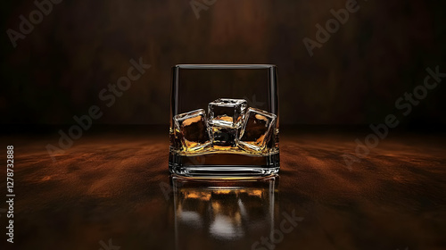 Whiskey Rocks Glass 3D Render