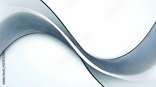 Abstract White and Blue Wav...