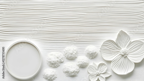 White Floral 3D Illustratio...