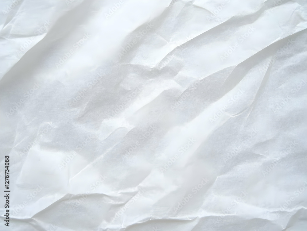 Fototapeta premium White Crumpled Paper Texture Background