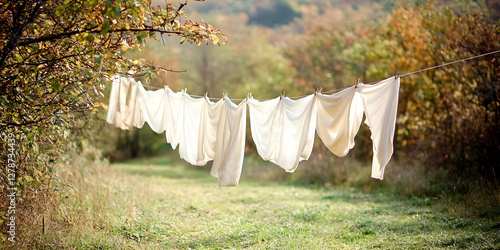 Autumn Day Laundry Illustra...