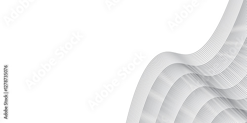 Abstract wave element for design. Digital frequency track equalizer. Stylized line art background. Vector illustration. Wave with lines created using blend tool. Curved wavy line, smooth stripe.