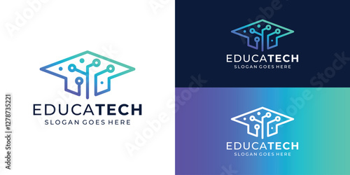 Creative modern education tech logo design template. 
