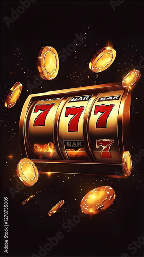 Golden 777 Slot Machine Ill...