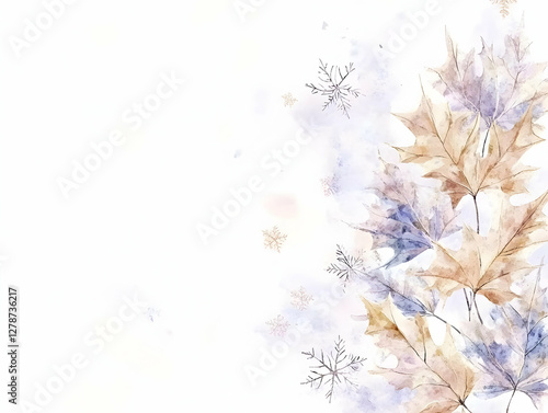 Watercolor Autumn Leaves an...