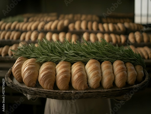 Golden Croissants with Rose...
