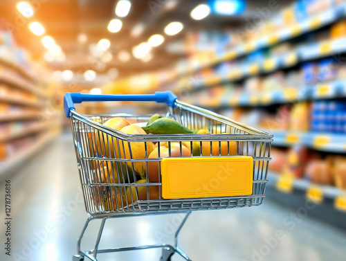 Grocery Shopping Cart Illus...