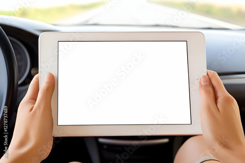 Tablet Mockup in Car Realis...