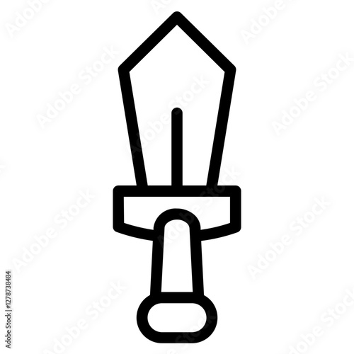 Medieval Sword War Line Icon