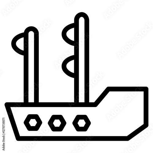 Sails Ship War Line Icon