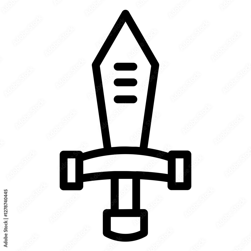 Weapon Battle Knight Line Icon Weapon Battle Knight Line Icon