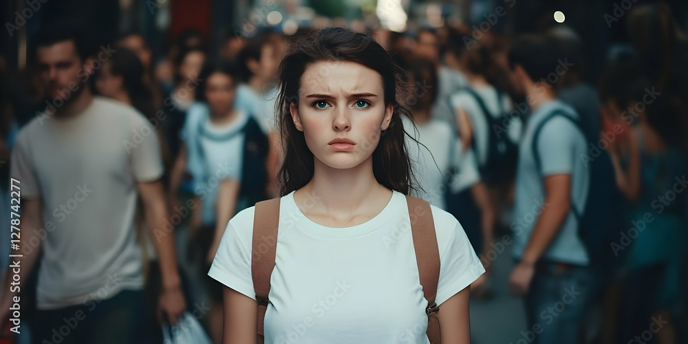 Fototapeta premium Lost in the Crowd Realistic Photo