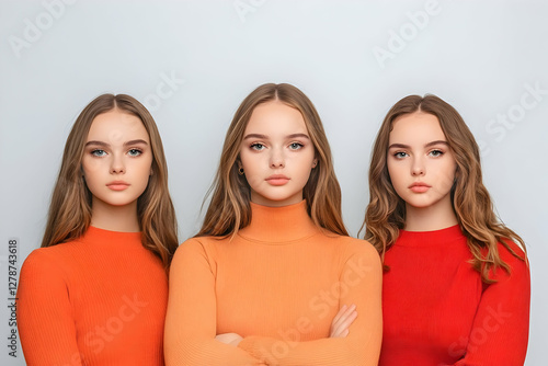 Stylish Triple Portrait Ill...
