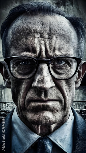 Serious Man in Glasses Real...