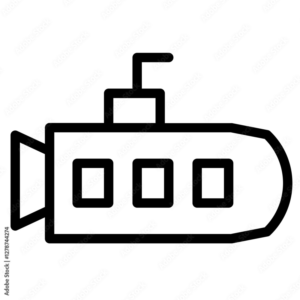 Marine Sea Submarine Line Icon Marine Sea Submarine Line Icon