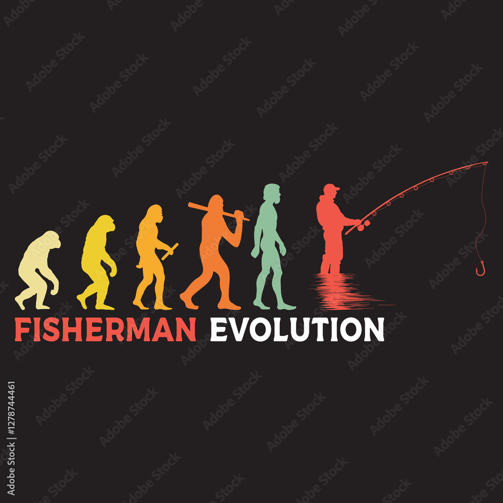 fisherman Evolution vector illustration, Human Evolution Silhouette Design, evolution of man T-shirt
fisherman Evolution vector illustration, Human Evolution Silhouette Design, evolution of man T-shirt