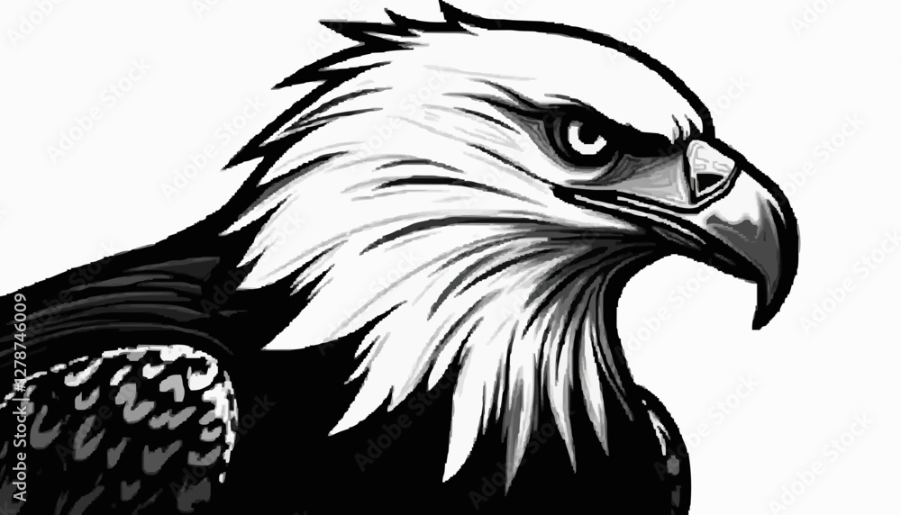 Obraz premium Eagle Profile with Intense Gaze