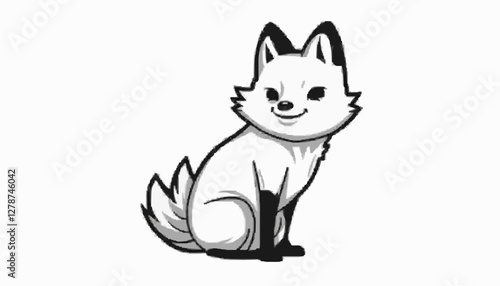  Arctic Fox Drawing with Friendly Expression