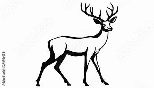 Deer Illustration Standing Peacefully