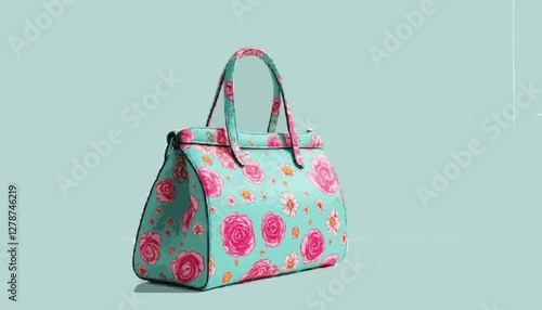 Teal Rose Handbag for Stylish Women