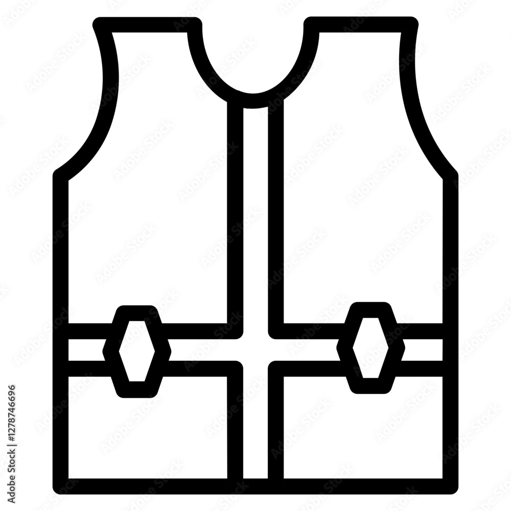 Vest Safty Sea Line Icon Vest Safty Sea Line Icon