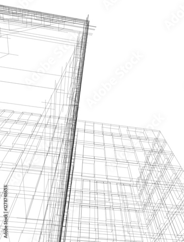 Minimalist Urban Wireframe – Modern Architectural Perspectives