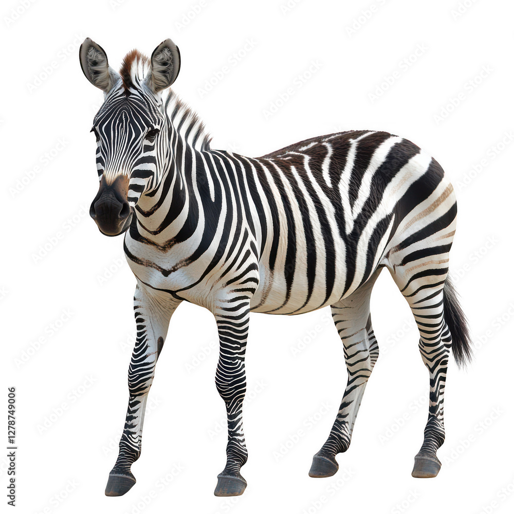 Fototapeta premium Zebra isolated on transparent background