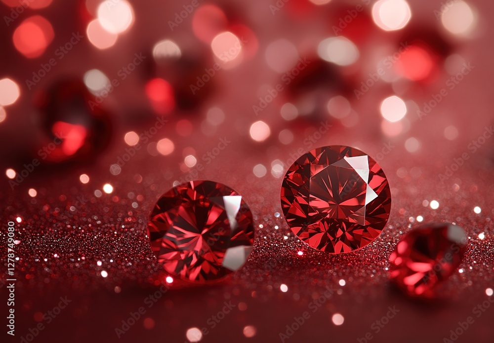 Red diamonds, all set against a red diamond background, with red gemstones in various shapes and sizes Red diamonds, all set against a red diamond background, with red gemstones in various shapes and sizes