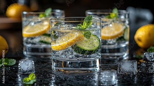A refreshingly cool glass of water perfectly inviting for quenching your thirst