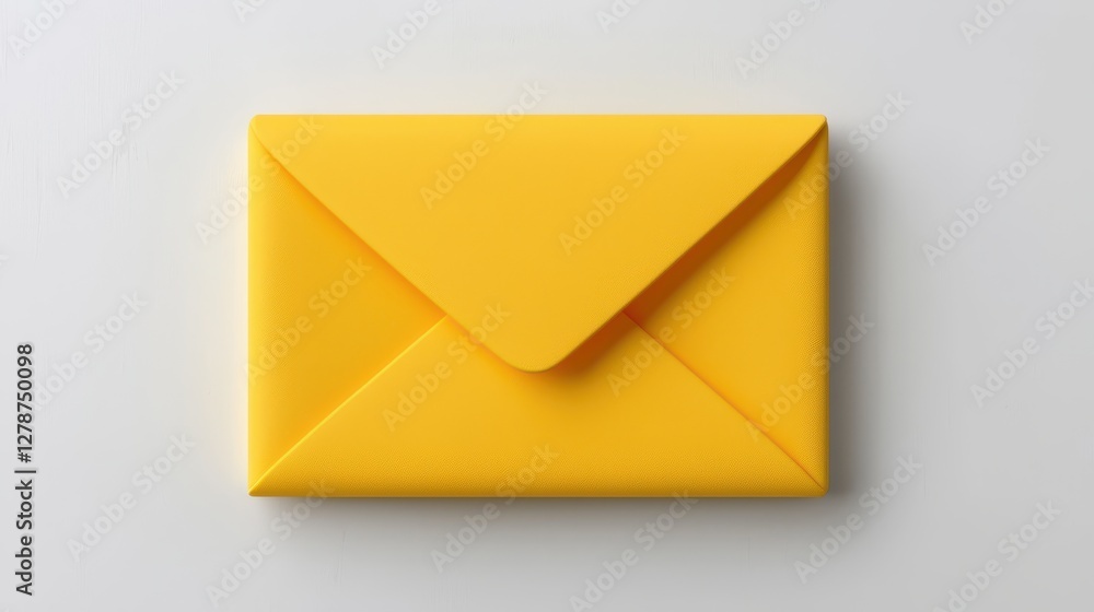 A vibrant yellow envelope rests on a light surface, showcasing a clean and modern design. A vibrant yellow envelope rests on a light surface, showcasing a clean and modern design.