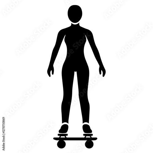 Roller Skater Silhouette Clipart – Ideal for Stickers & Decals
