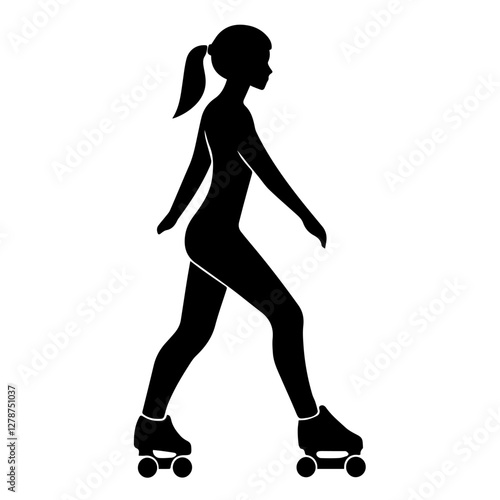 Roller Skater Silhouette Clipart – Ideal for Stickers & Decals
