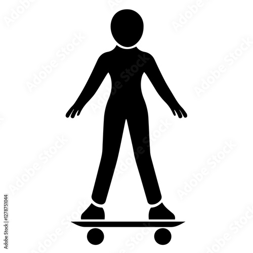 Roller Skater Silhouette Clipart – Ideal for Stickers & Decals
