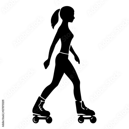 Roller Skater Silhouette Clipart – Ideal for Stickers & Decals
