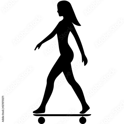 Roller Skater Silhouette Clipart – Ideal for Stickers & Decals
