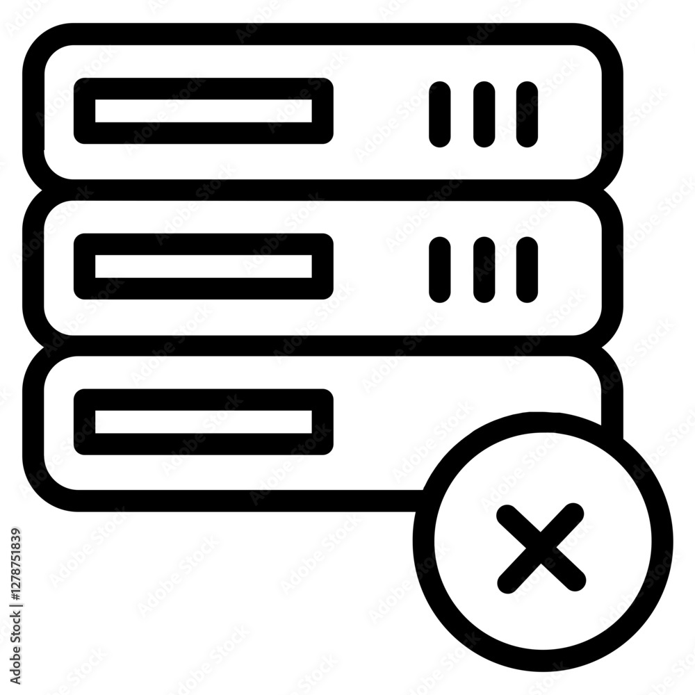 Database Delete Remove Line Icon Database Delete Remove Line Icon