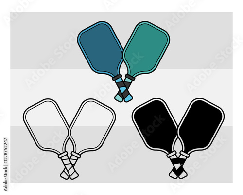 Pickleball Paddle SVG Silhouette Bundle, Pickleball Paddle Silhouette, Pickle ball Svg, Sports Svg, Paddle Outline Svg, Pickleball Png, Pickleball Paddle Clipart, Pickleball Vector, Cut Files