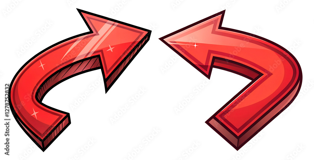 red arrow isolated on on transparent background red arrow isolated on on transparent background