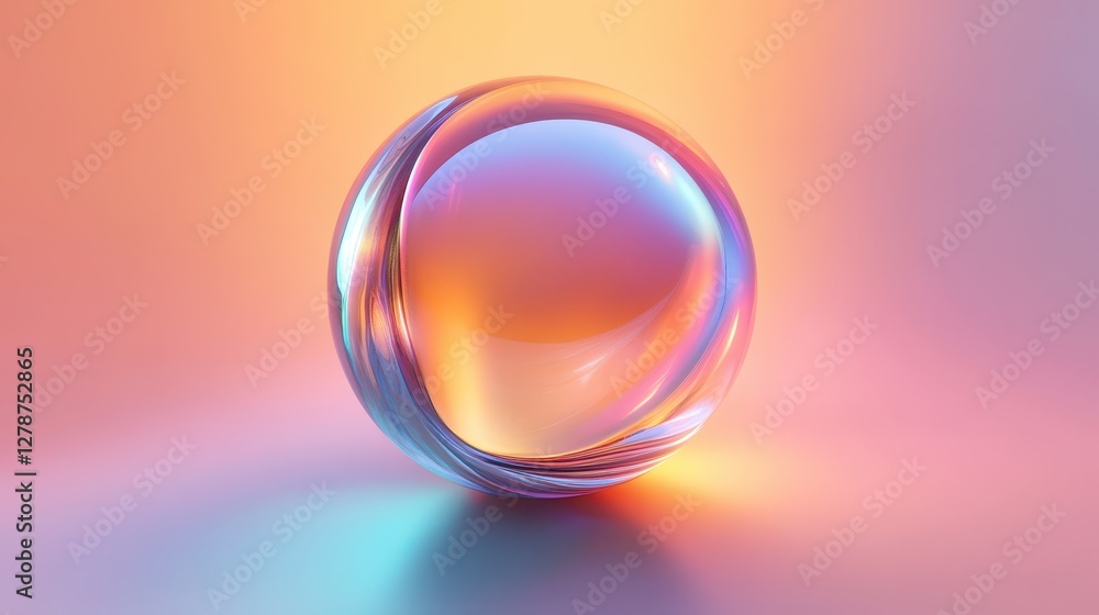 A 3D render featuring an abstract iridescent shape against a dark background, creating a striking visual contrast with shimmering, multicolored reflections. A 3D render featuring an abstract iridescent shape against a dark background, creating a striking visual contrast with shimmering, multicolored reflections.