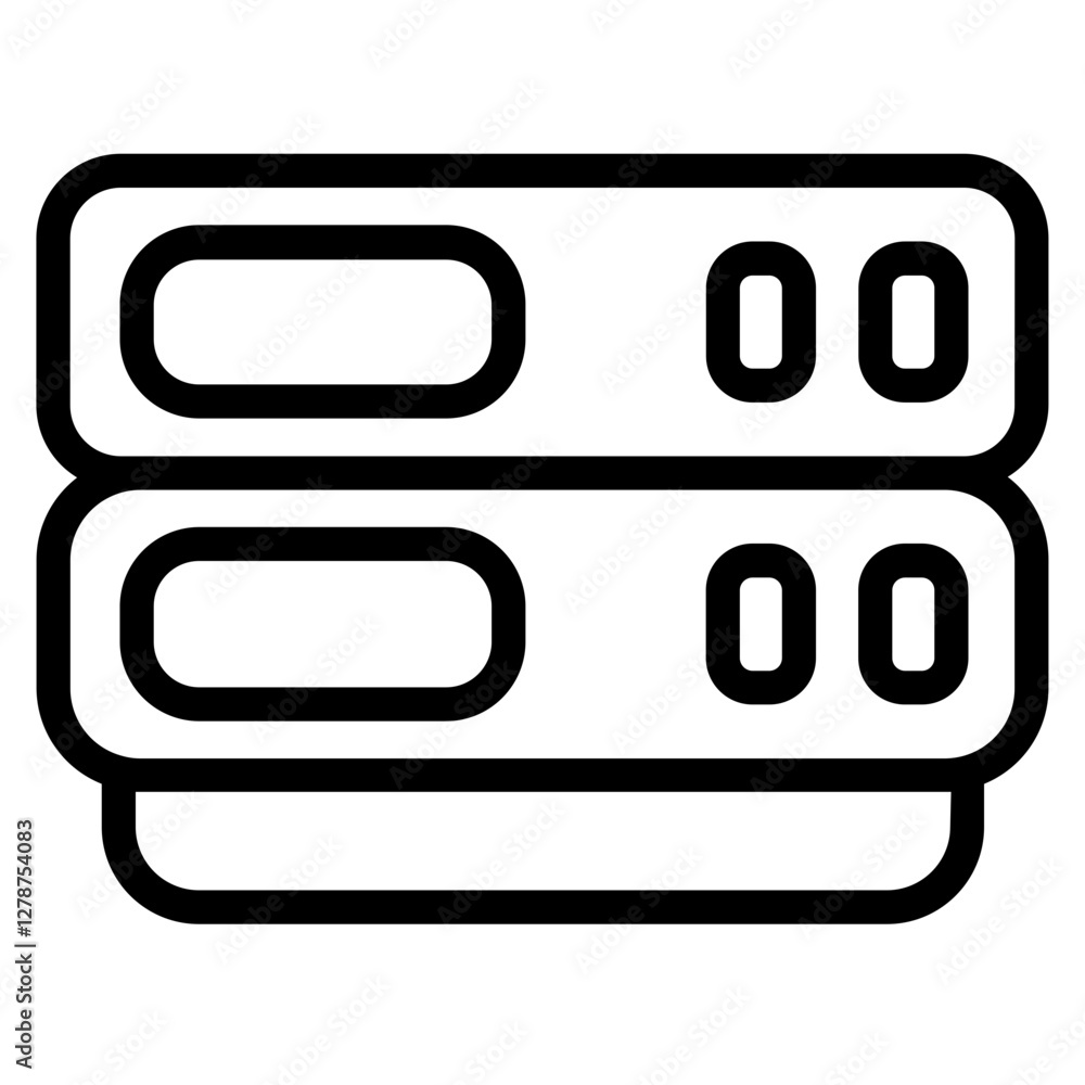 Servers Stack Network Line Icon Servers Stack Network Line Icon