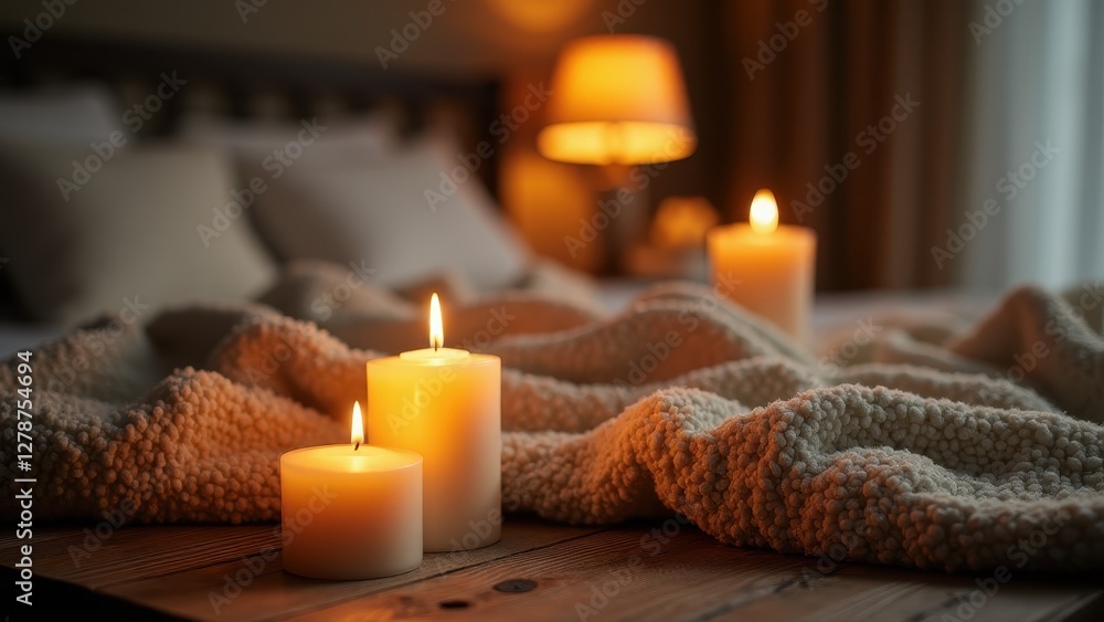 A Cosy Evening: Blankets and Candles for Warmth A Cosy Evening: Blankets and Candles for Warmth