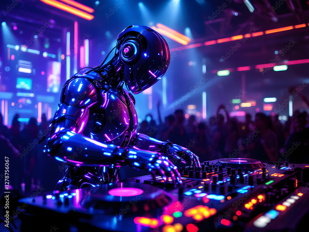 Futuristic DJ Cyborg: The Neon Symphony of Tomorrow Futuristic DJ Cyborg: The Neon Symphony of Tomorrow
