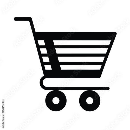 Shopping Cart Icon Retail, Ecommerce, Online, Purchase, Trolley, Buy, Store, Market, Consumer, Goods