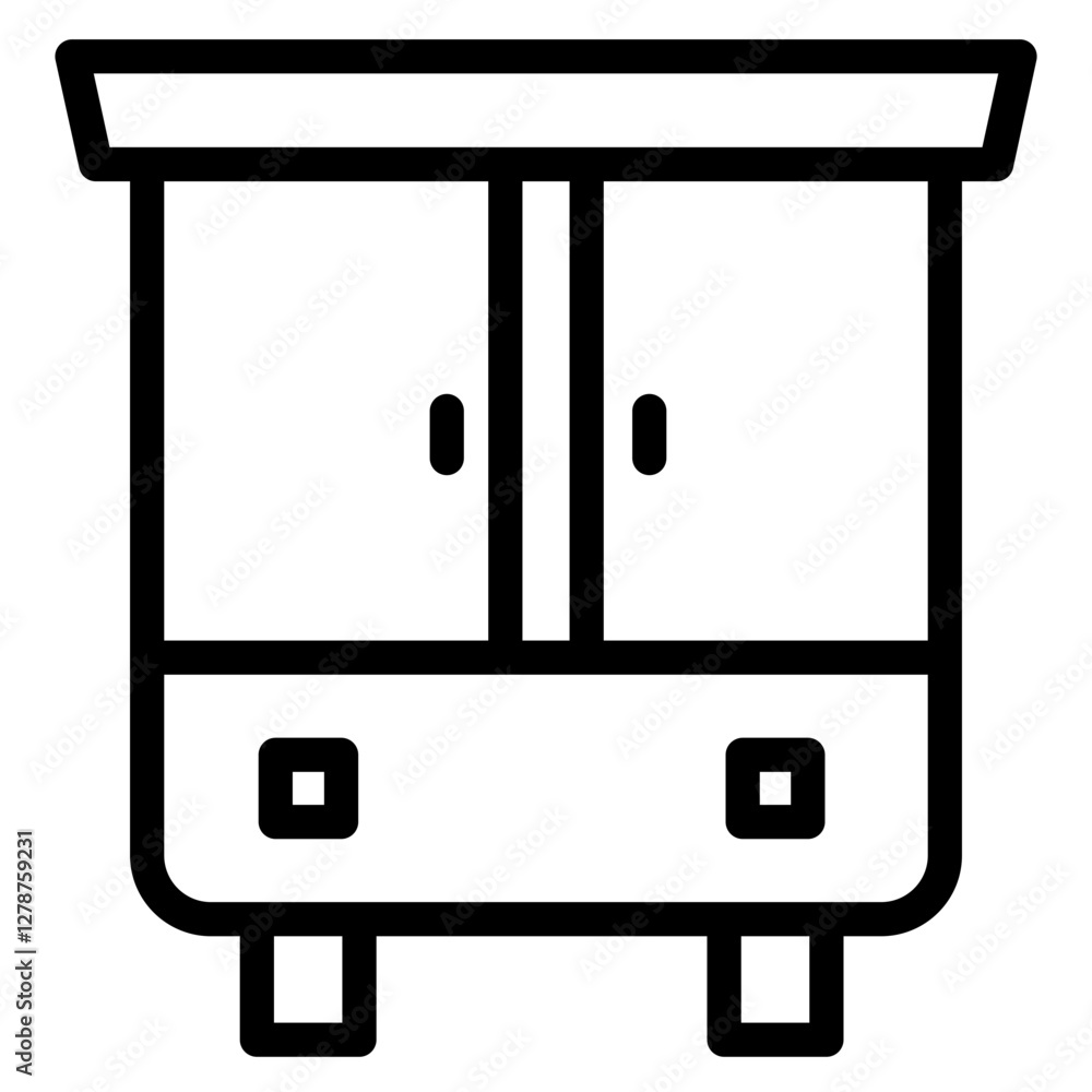 Cabinet Furniture Clothes Line Icon Cabinet Furniture Clothes Line Icon